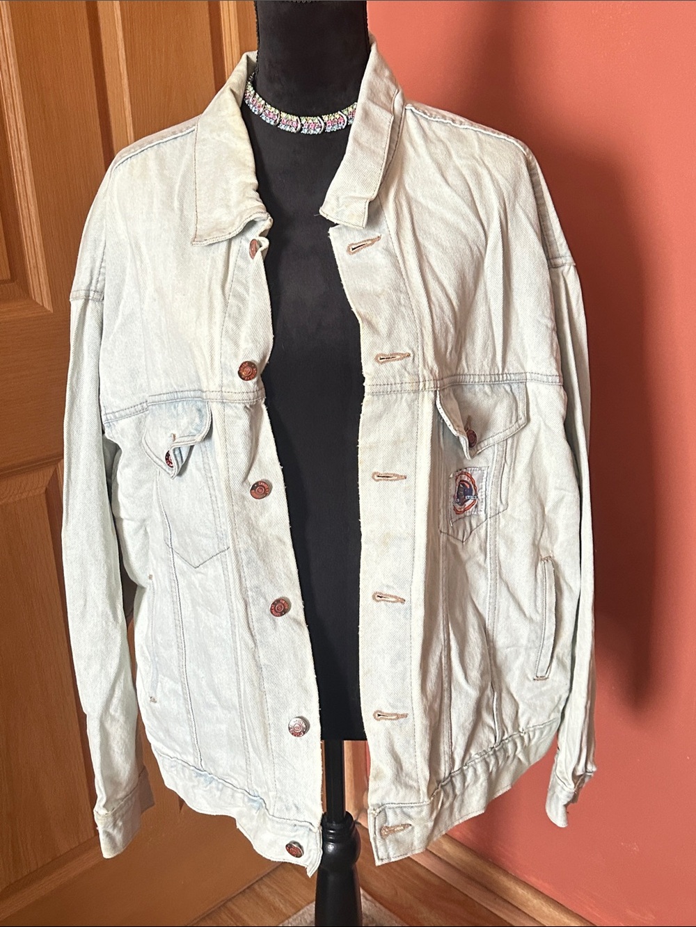 Men's Light blue Denim Jacket - Classic Button Front Shirt Jacket